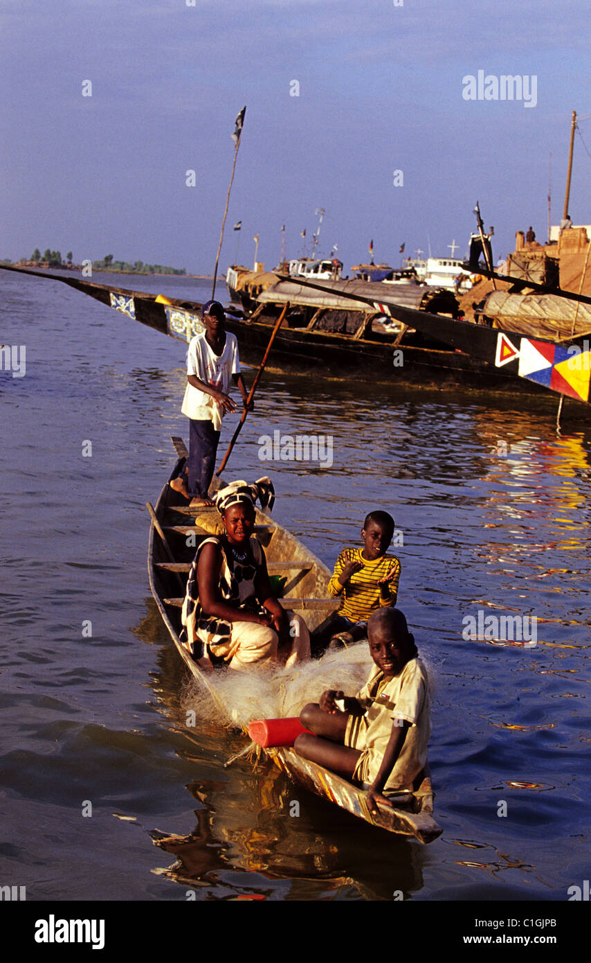 Die malischen Venedig am Zusammenfluss von Bani und Niger, Mali, Mopti Flüsse Stockfoto