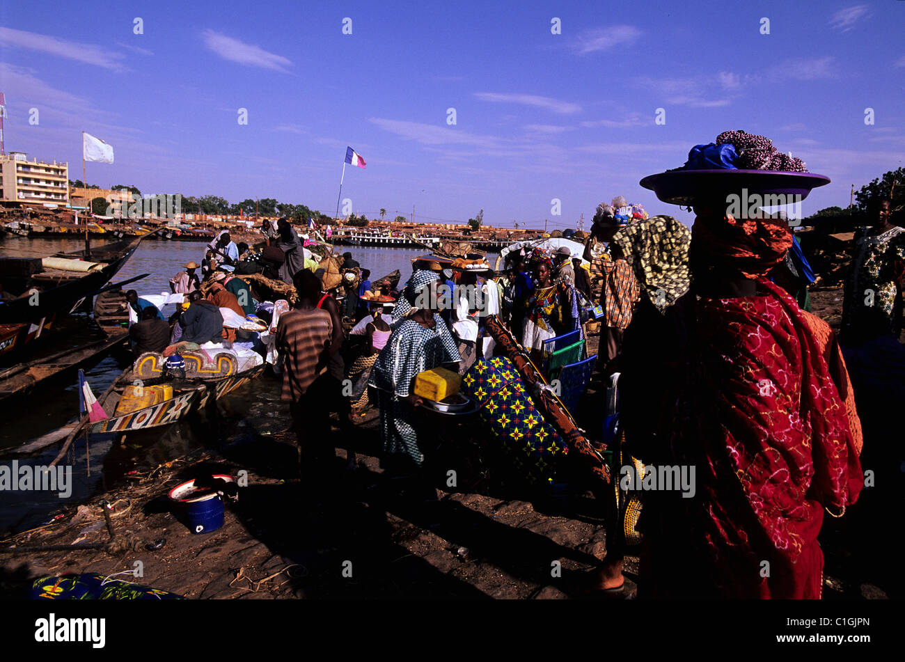 Die malischen Venedig am Zusammenfluss von Bani und Niger, Mali, Mopti Flüsse Stockfoto