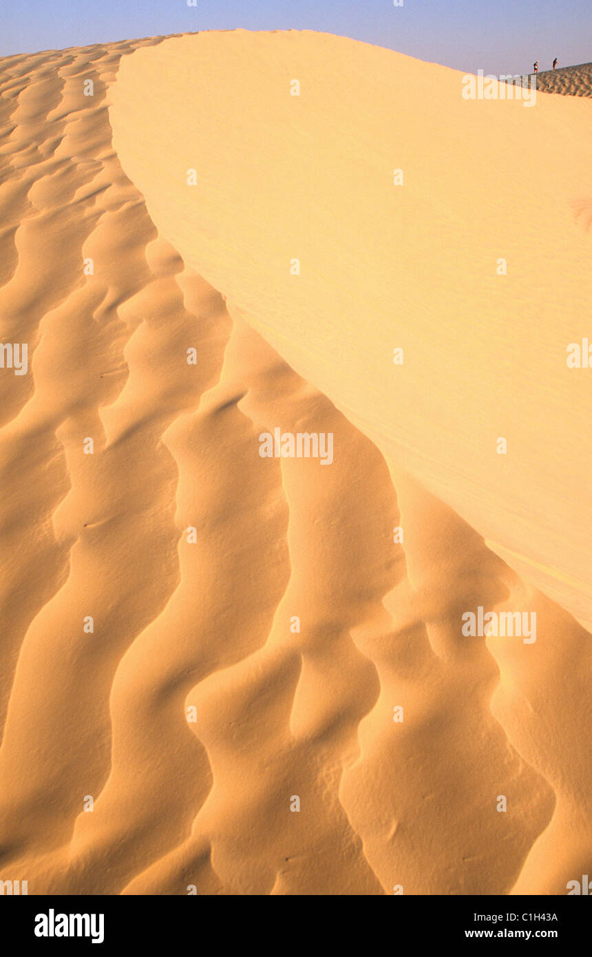 Tunesien, Dünen und Welligkeit Markierungen in der Wüste Sahara Stockfoto