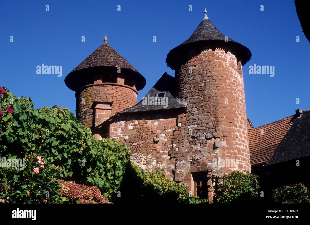 Frankreich Correze Collonges la Rouge Dorf Les Plus Beaux Dörfer de France (die schönsten Dörfer Frankreichs) gekennzeichnet Stockfoto