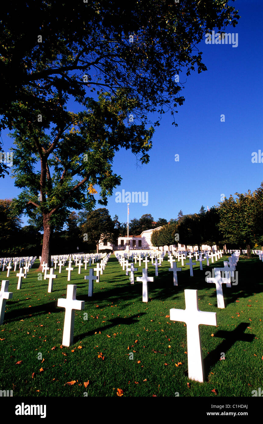 Frankreich, Hauts de Seine, Suresnes, Mont Valerien, amerikanischer Militärfriedhof Stockfoto