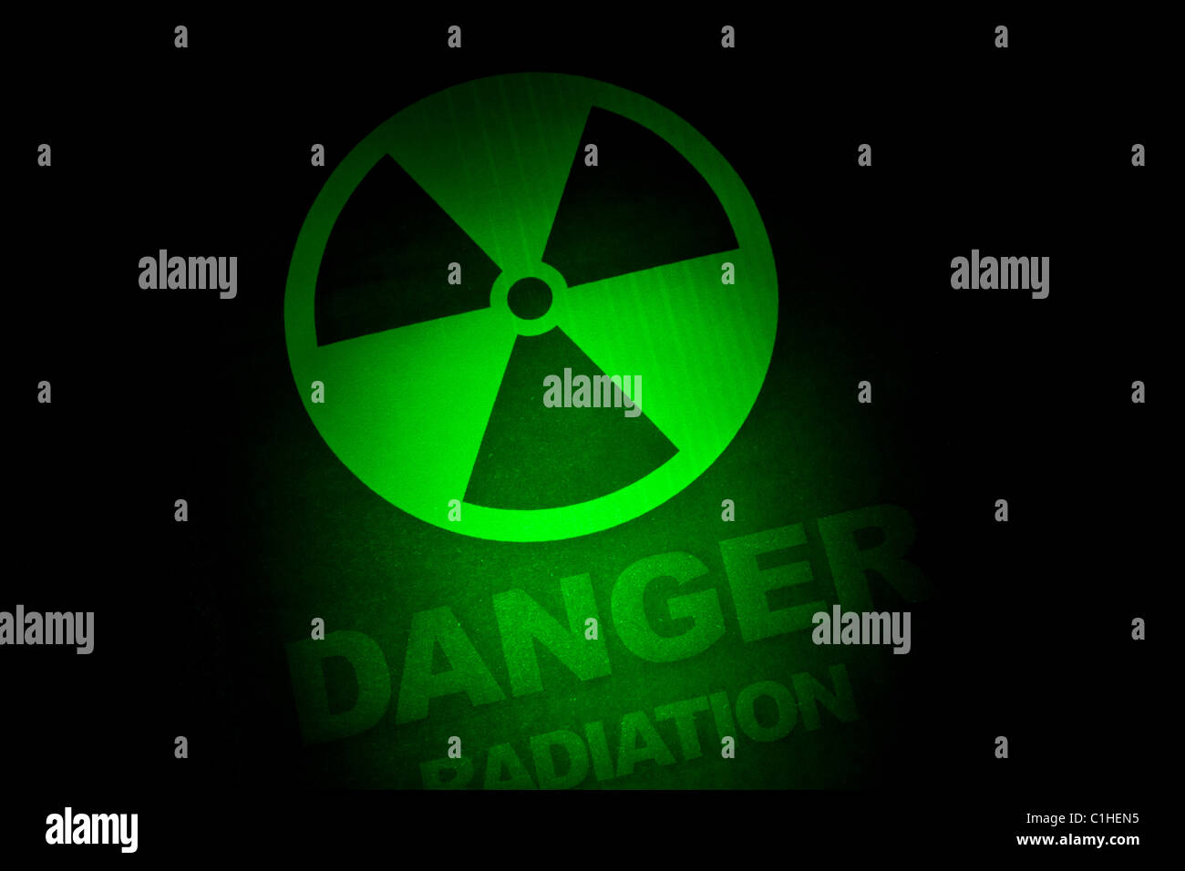 Strahlung Gefahr Zeichen für Hintergrund Stockfoto