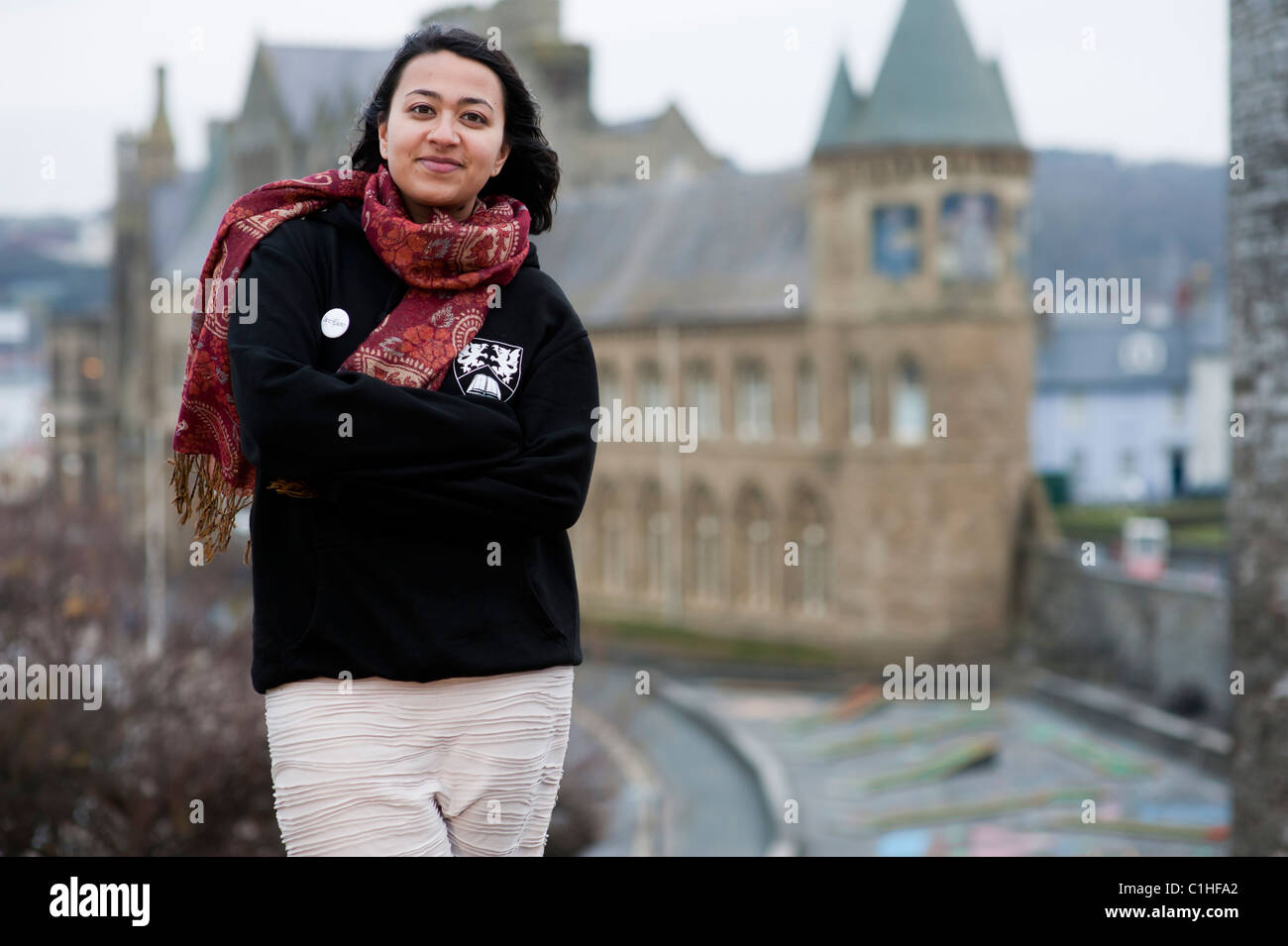 SWETA KANNAN, eine dritte Studienjahr für internationale Politik an der Aberystwyth University, ursprünglich aus Indien. Stockfoto