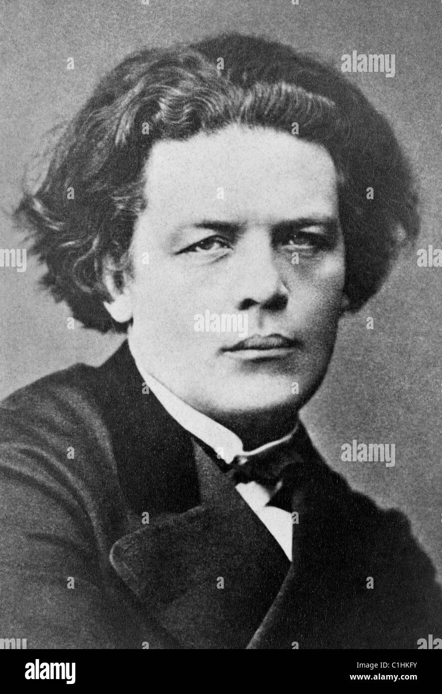 Vintage-Portraitfoto des russischen Pianisten, Komponisten und Dirigenten Anton Rubinstein (1829 – 1894). Foto ca. 1870. Stockfoto