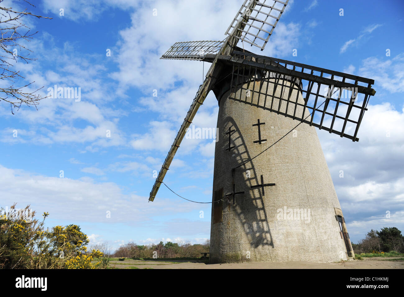 Bidston Windmühle auf dem Bidston Hill, Halbinsel Wirral. Stockfoto