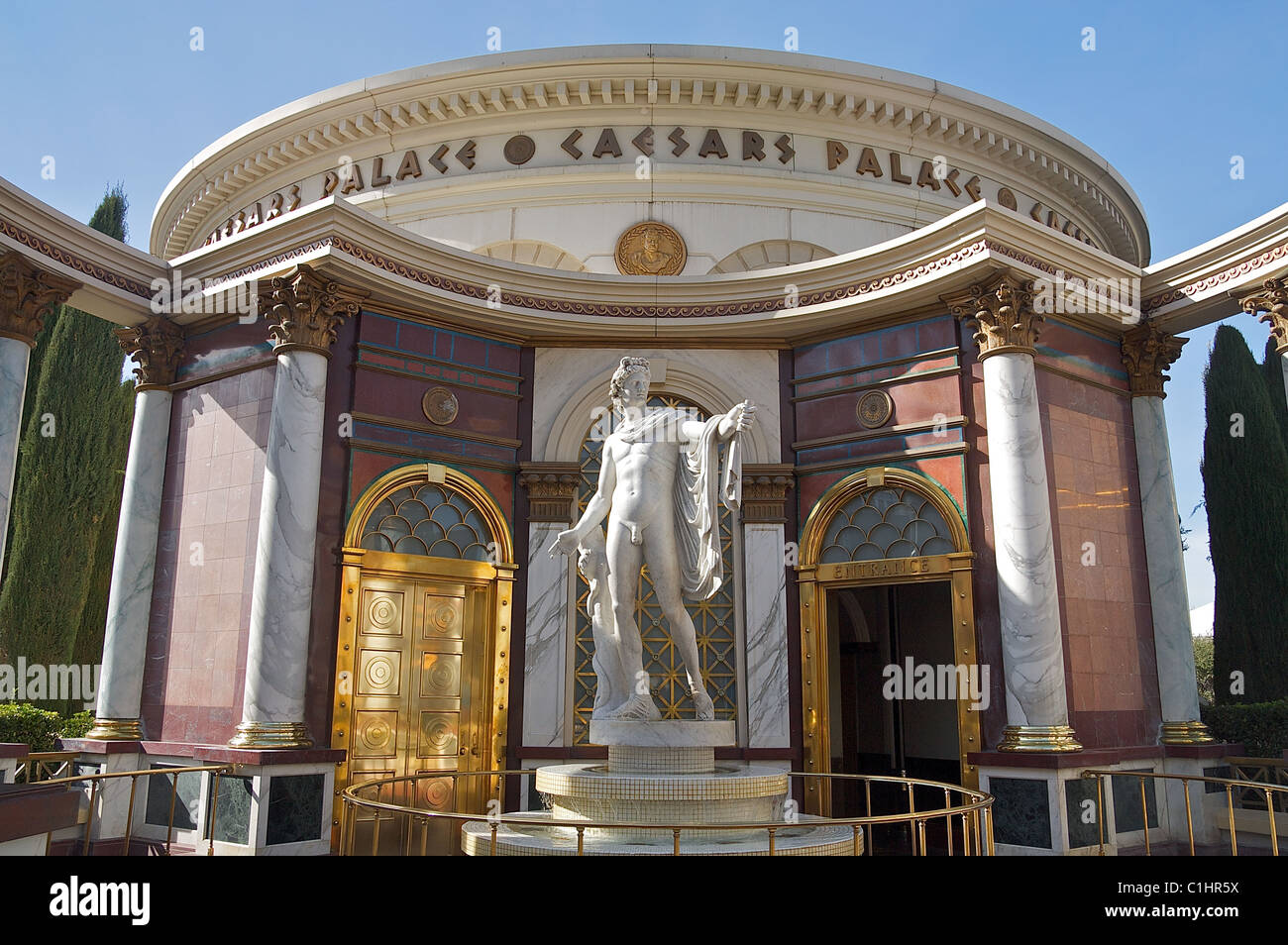 Eingang zu Caesars Palace in Las Vegas Stockfoto