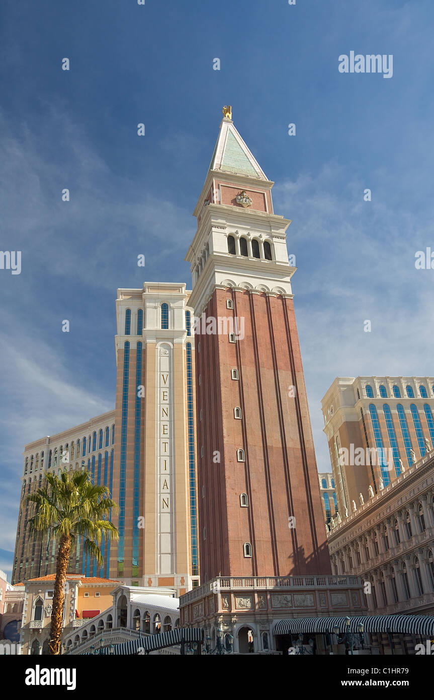 Venezianischer Turm am venezianischen Las Vegas Hotel, Casino & Resort Stockfoto