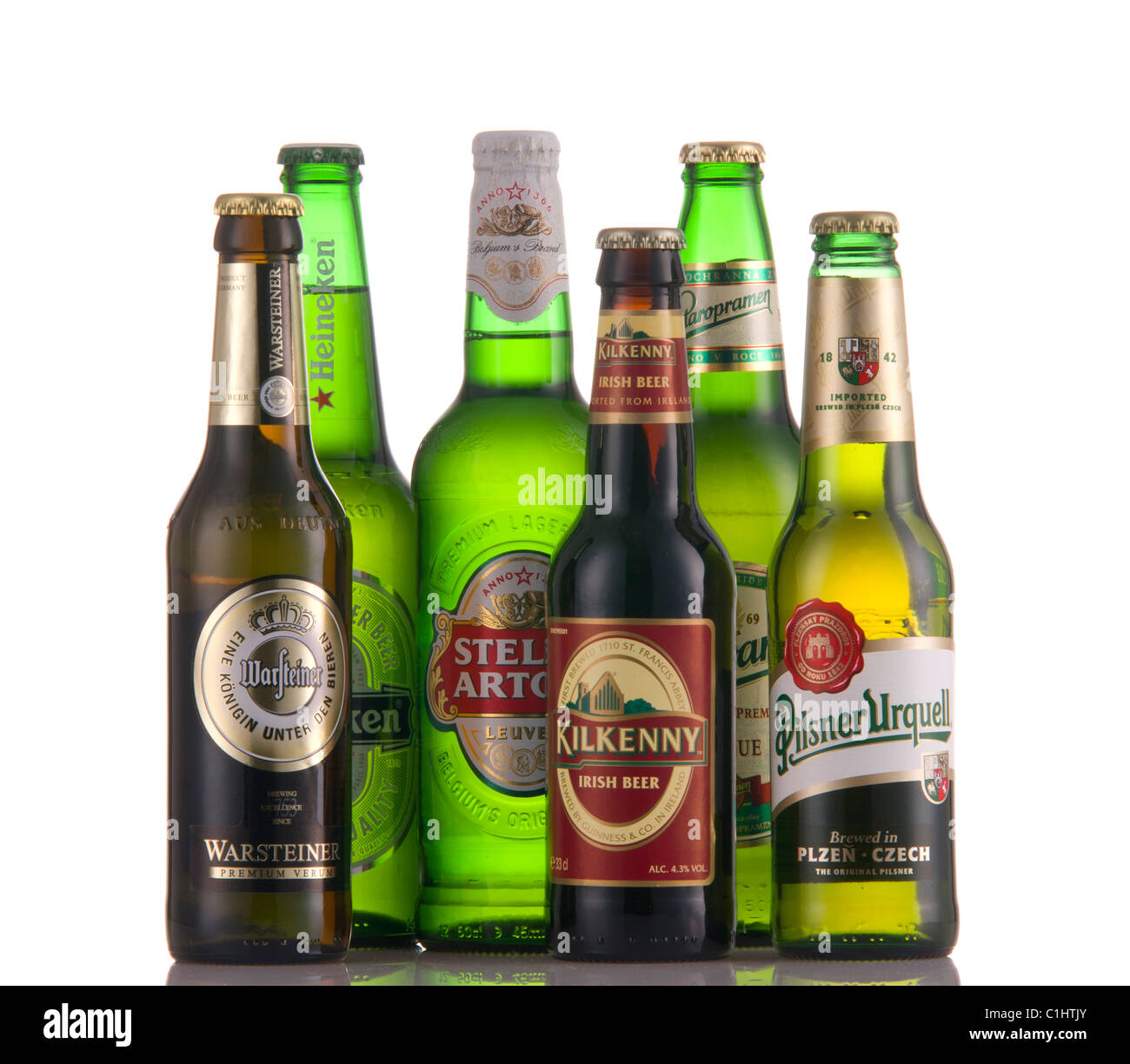 Bierflasche, Bier-Flaschen-Ausschnitt Stockfoto