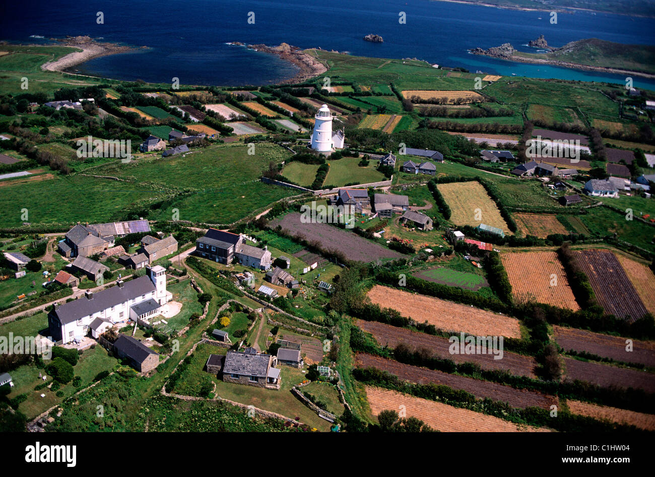 Vereinigtes Königreich, Scilly Islands, St. Agnes Insel (Luftbild) Stockfoto