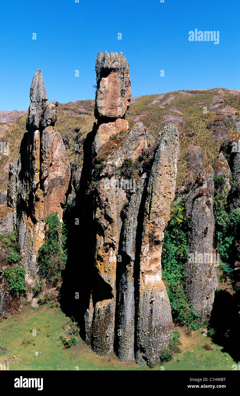 Peru, Cajamarca-Abteilung, nördlichen Cordillera, Cajamarca Abteilung Ortsbild des Cumbe Mayo Stockfoto