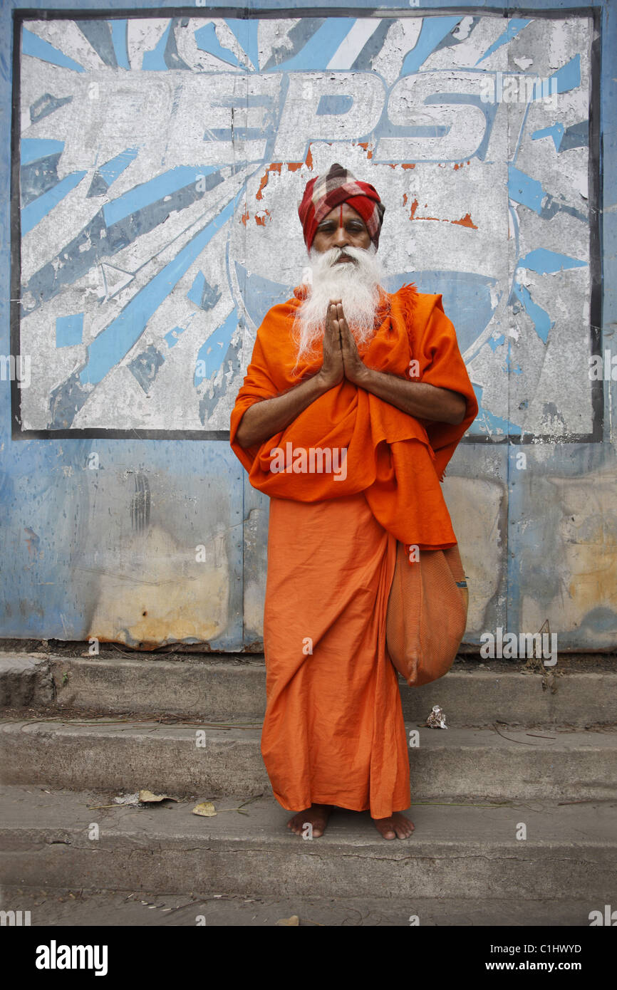 IND, Indien, 20110310, Mann, der Pilgerweg Stockfoto