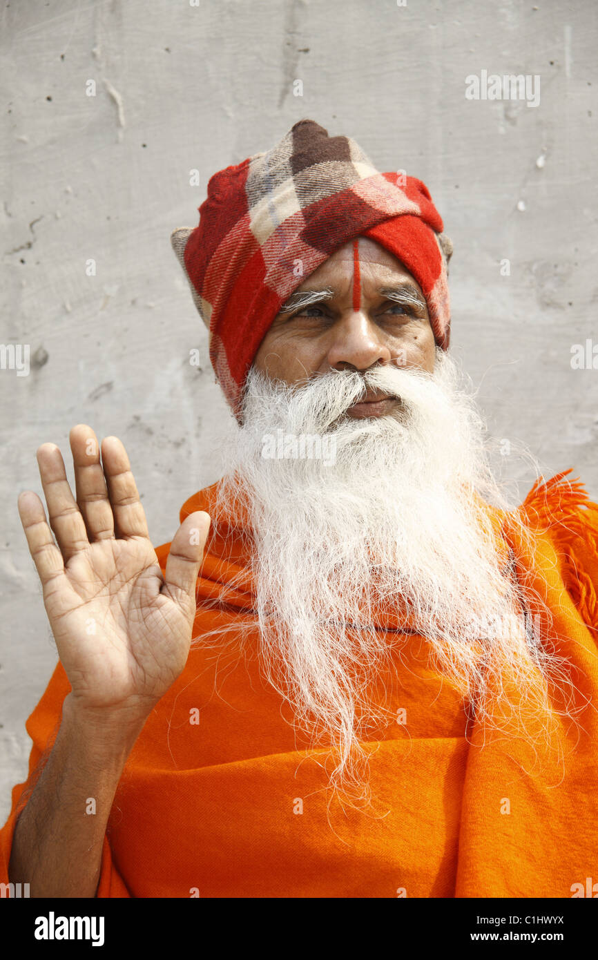 IND, Indien, 20110310, Mann, der Pilgerweg Stockfoto