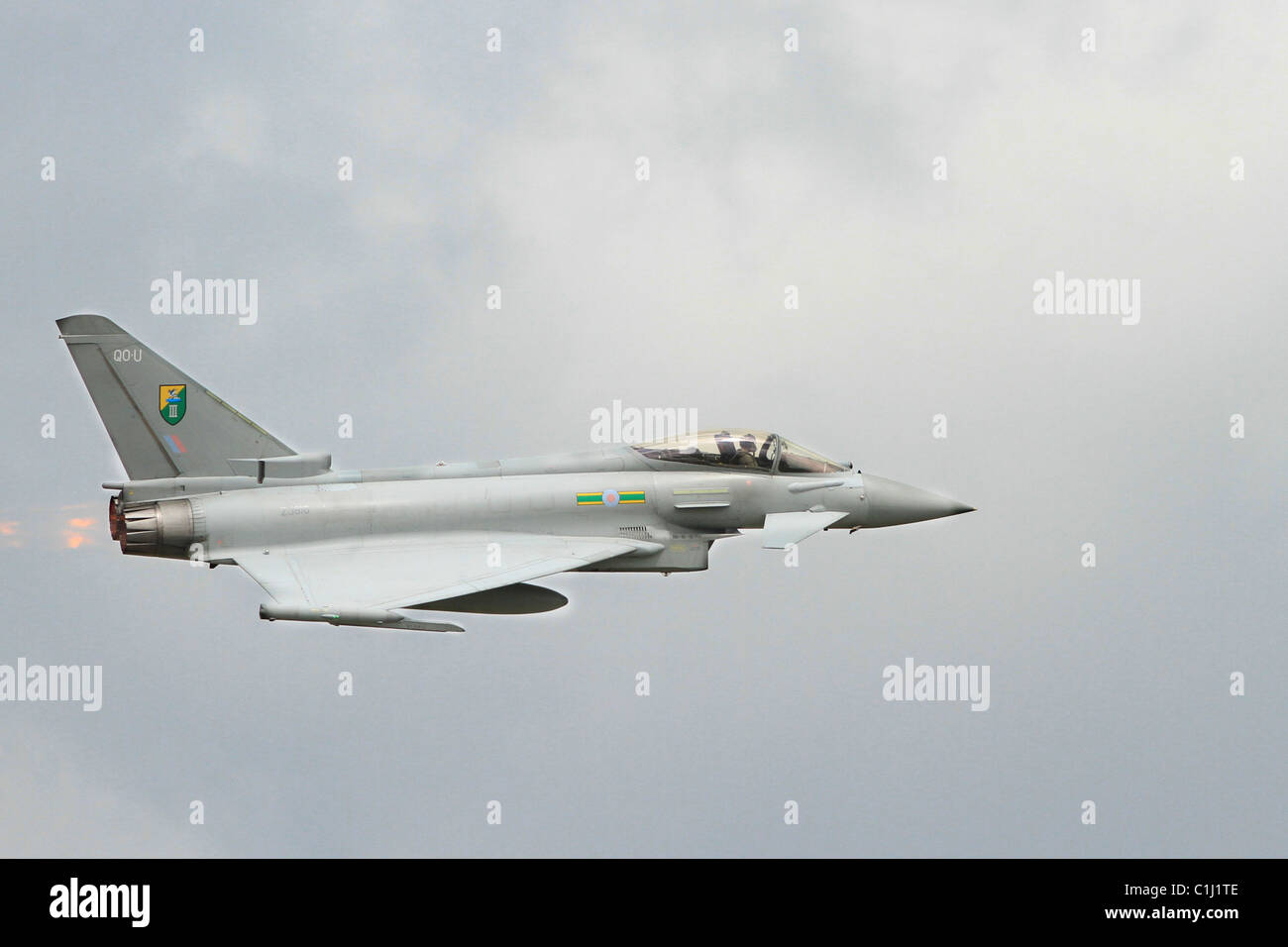 Auf Sicht von einem RAF Eurofighter Typhoon Stockfoto