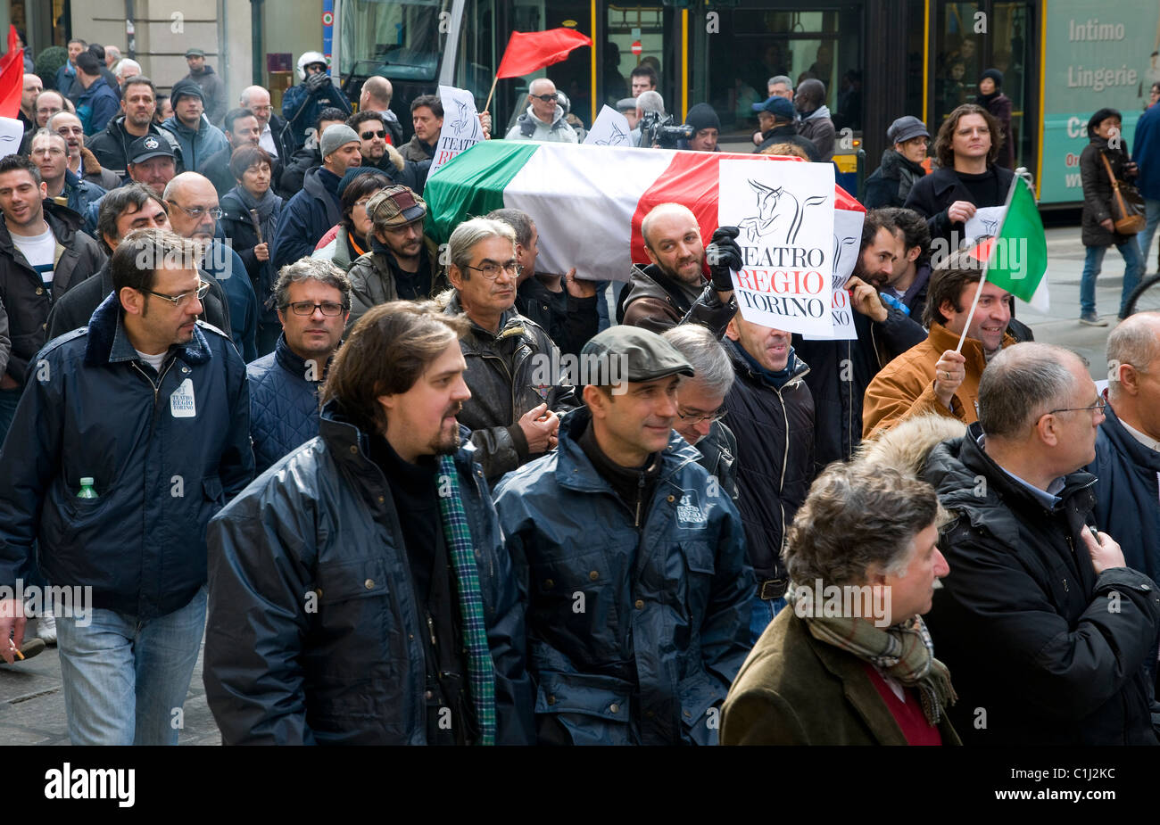friedlicher Protest, Turin, Italien Stockfoto