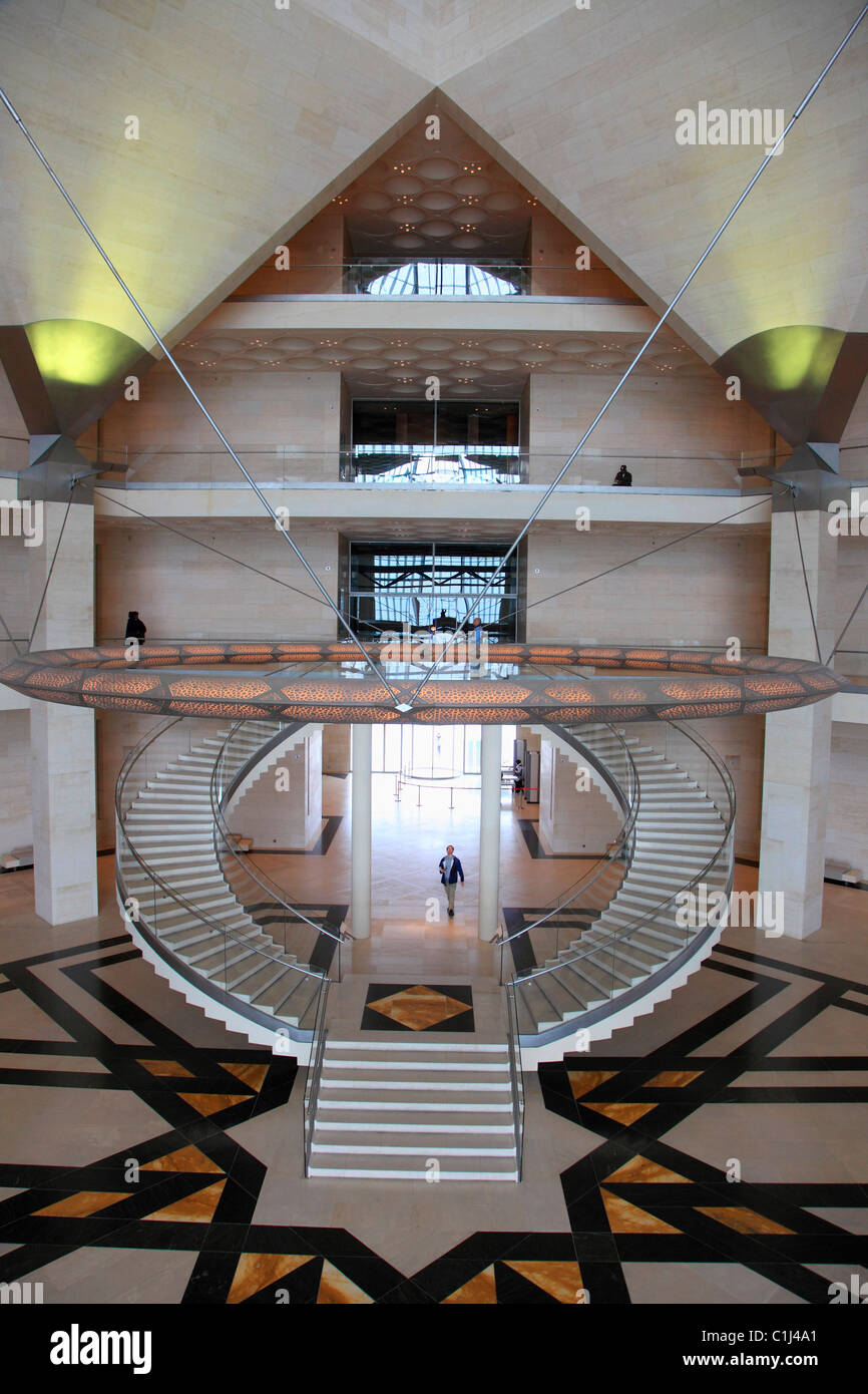Katar, Doha, Museum für islamische Kunst, Interieur, I.M. Pei, Architekt, Stockfoto
