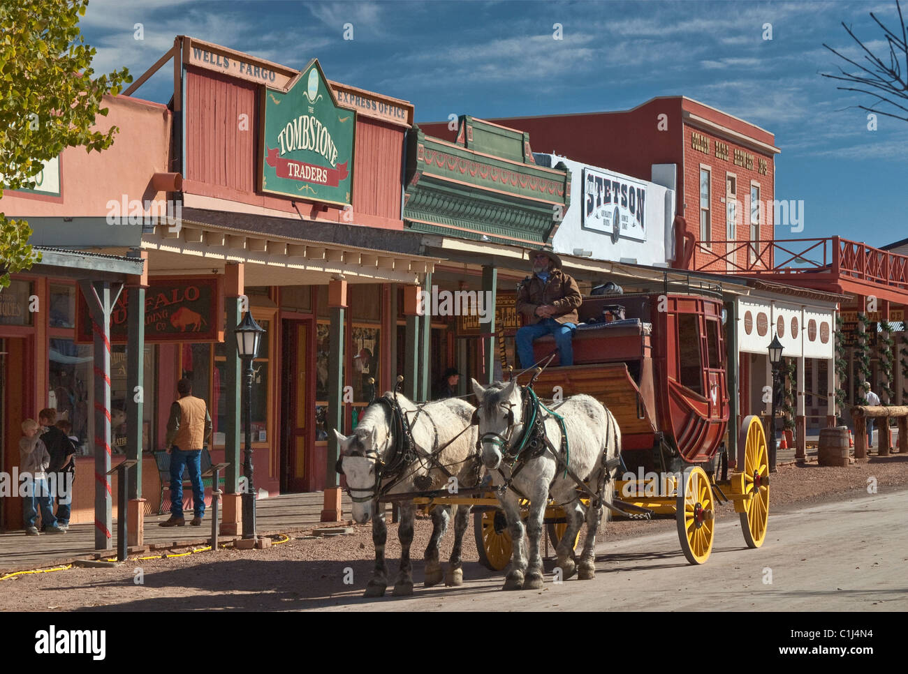 Postkutsche an der allen Street in Tombstone, Arizona, USA Stockfoto