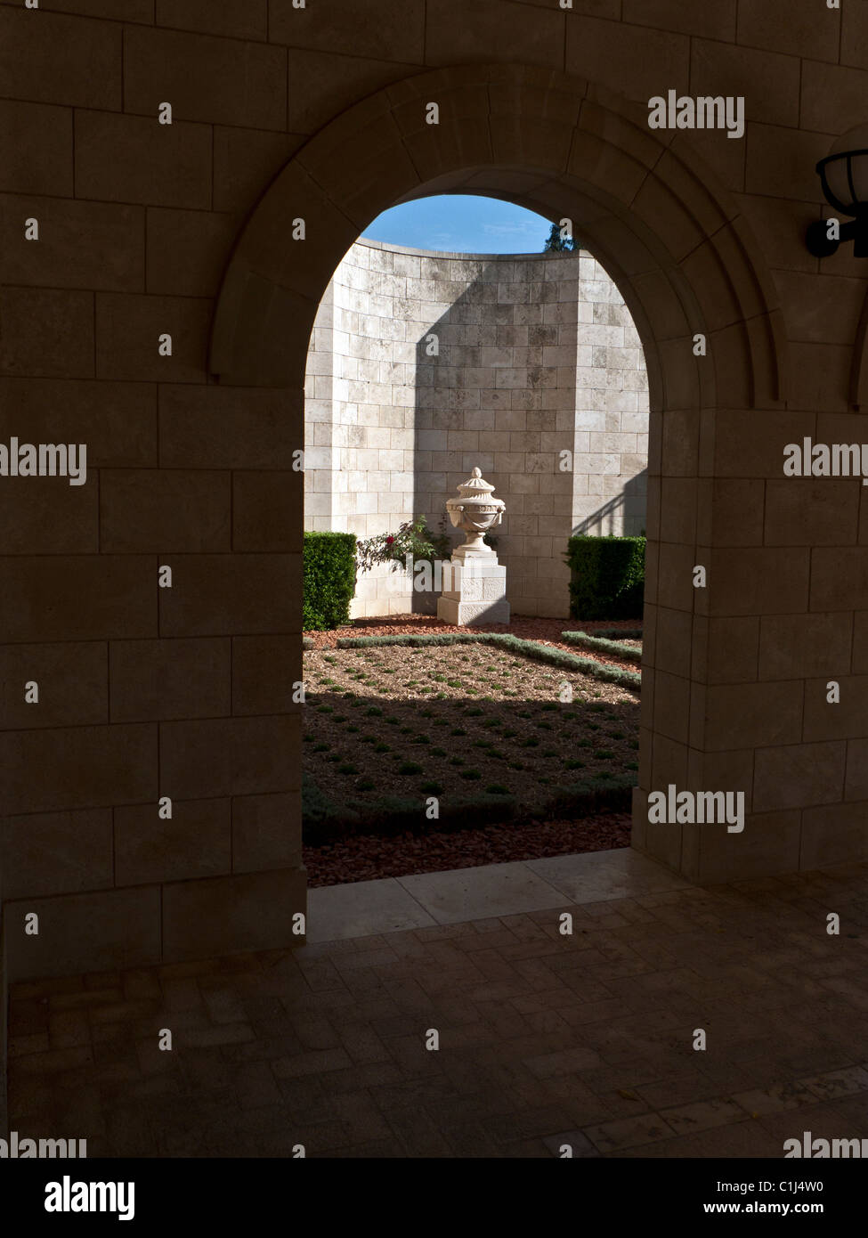 Gärten im Heiligtum der Baha'u'Llah, Akko, Israel Stockfoto