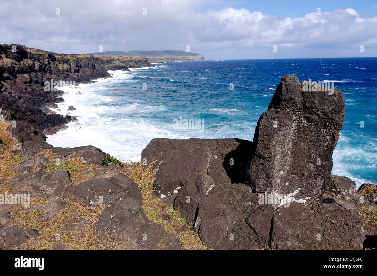 Chile, Osterinsel, Westküste Stockfoto