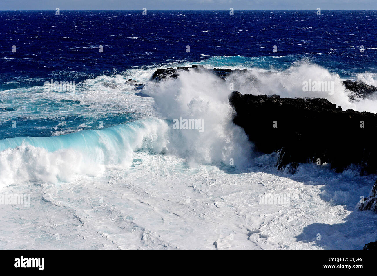 Chile, Osterinsel, Westküste Stockfoto
