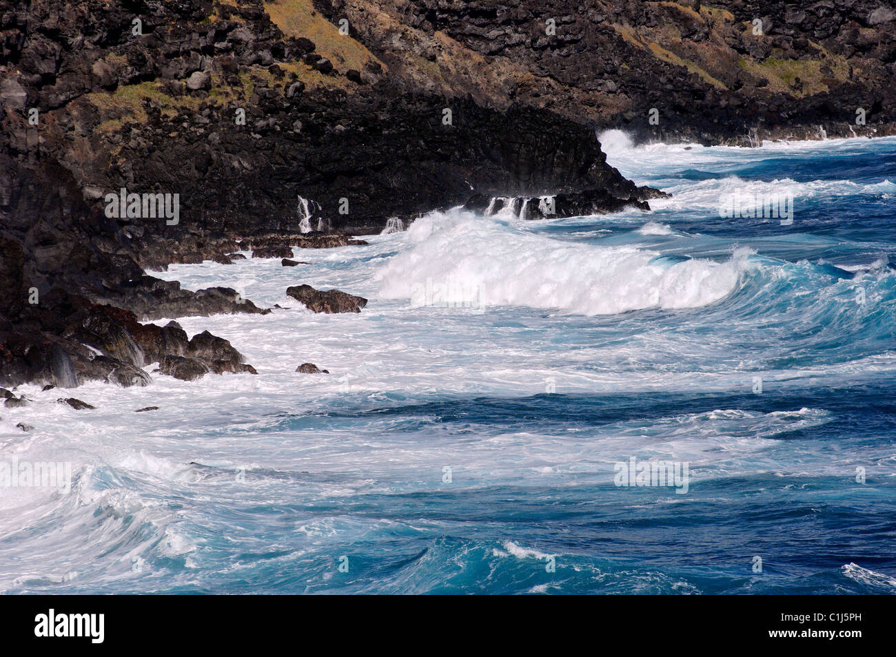 Chile, Osterinsel, Westküste Stockfoto