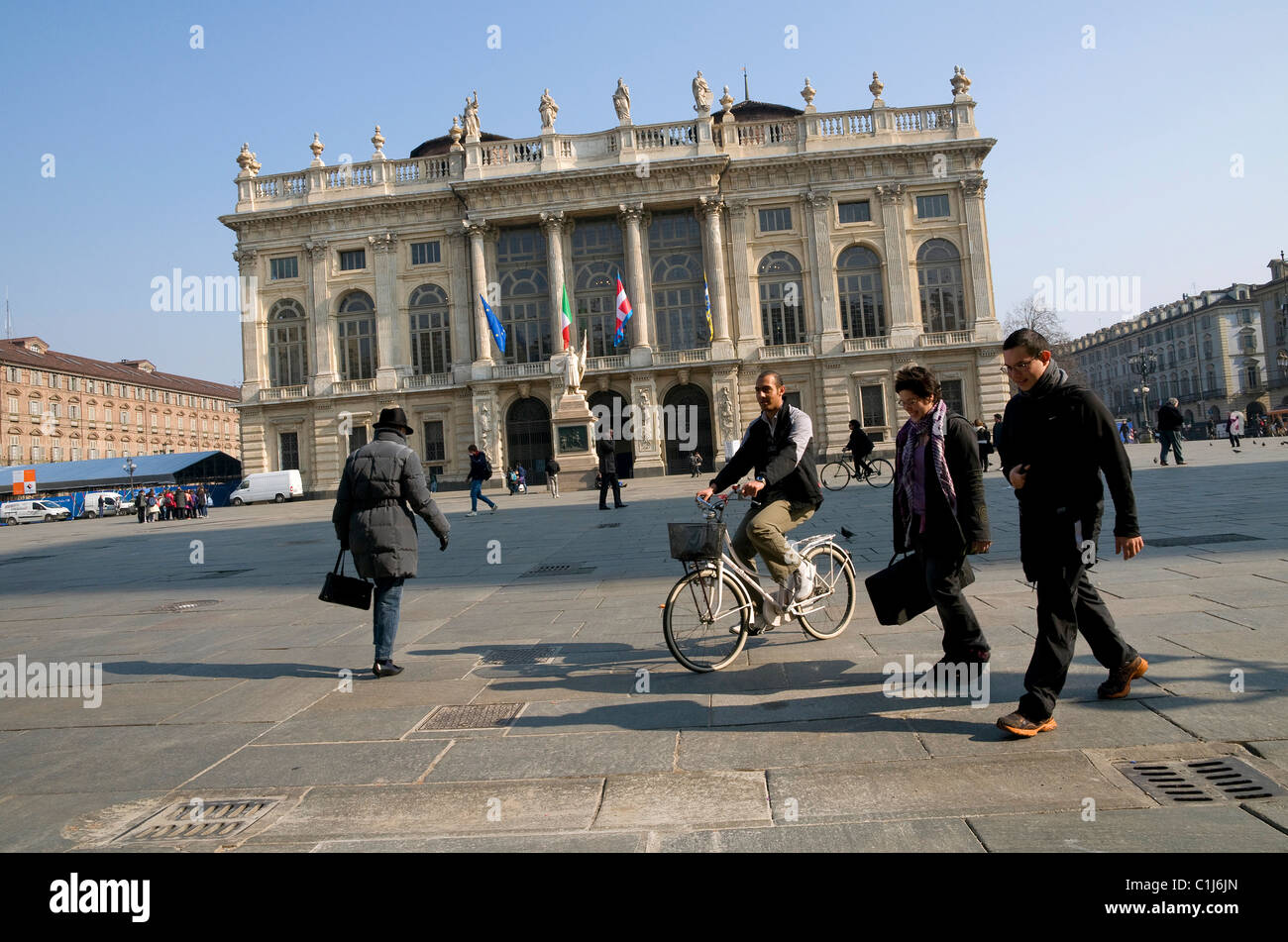 Piazza Castello, Turin, Italien Stockfoto
