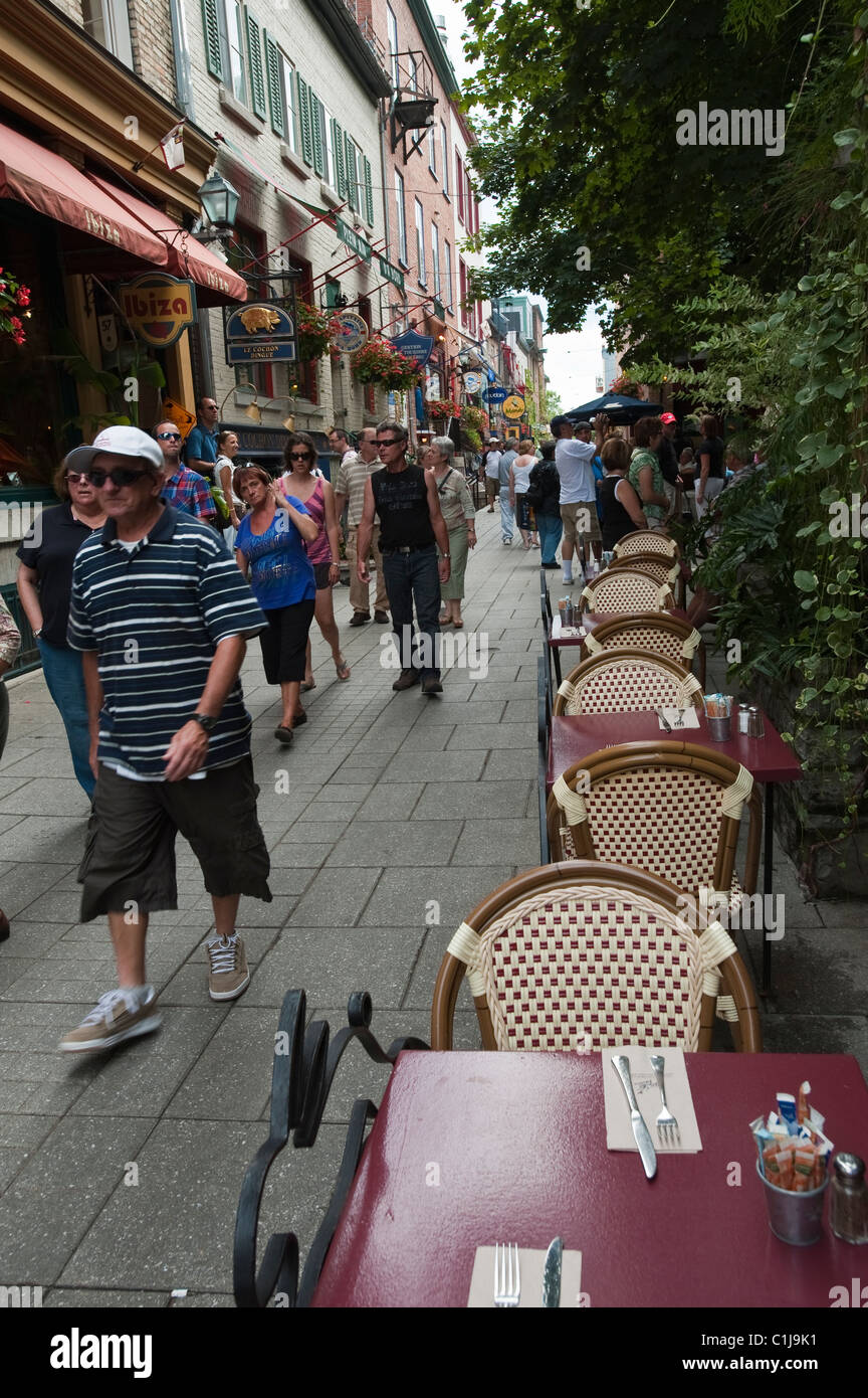 Quebec City, Quebec, Kanada. Rue la Montagne, Altstadt. Stockfoto