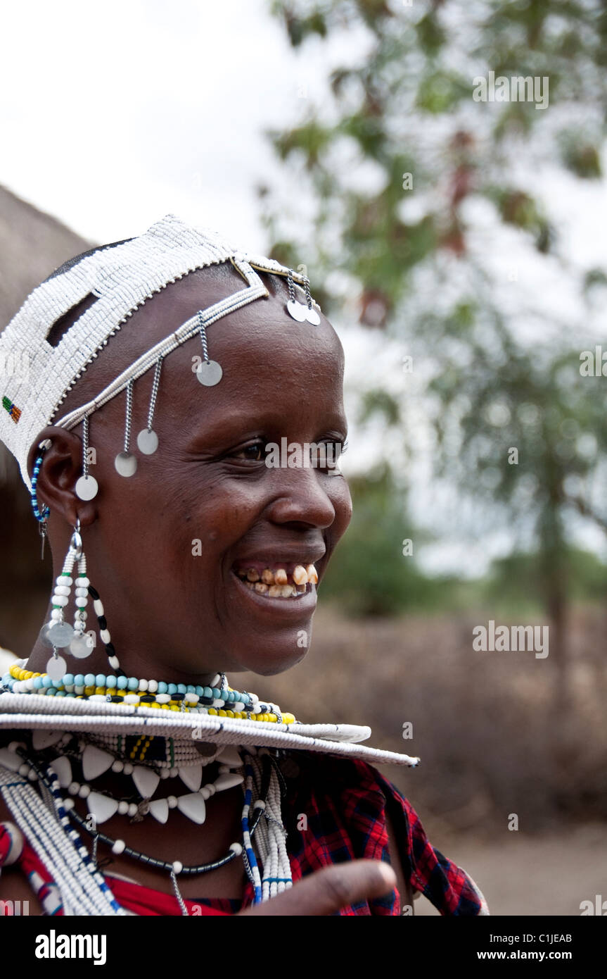 Masai Village, Tansania Stockfoto