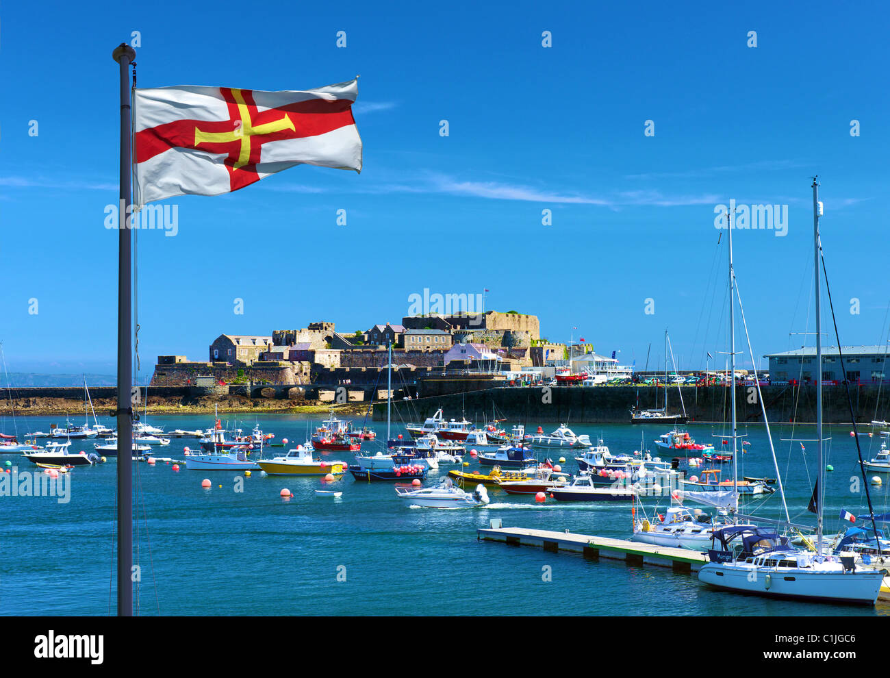 Cornet Castle, St. Peter Port, Guernsey, Channel Islands, Stockfoto