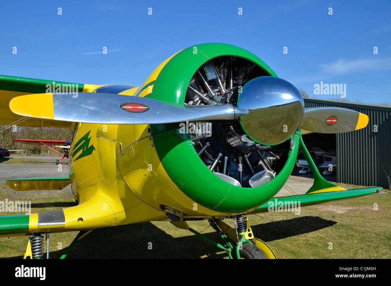 Beechcraft Staggerwing Oldtimer-Flugzeuge Stockfoto