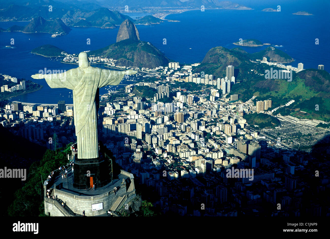 Brasilien Rio do Janeiro Berg Corcovado Christus Erlöser (O Cristo Redentor) von den Architekten Heitor da Silva Costa & Paul Stockfoto
