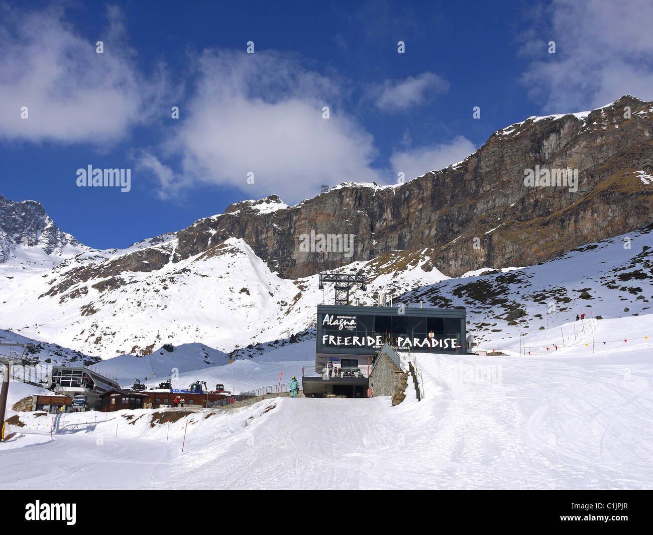 Alagna Skigebiet Italien Freeride-Paradies Stockfoto