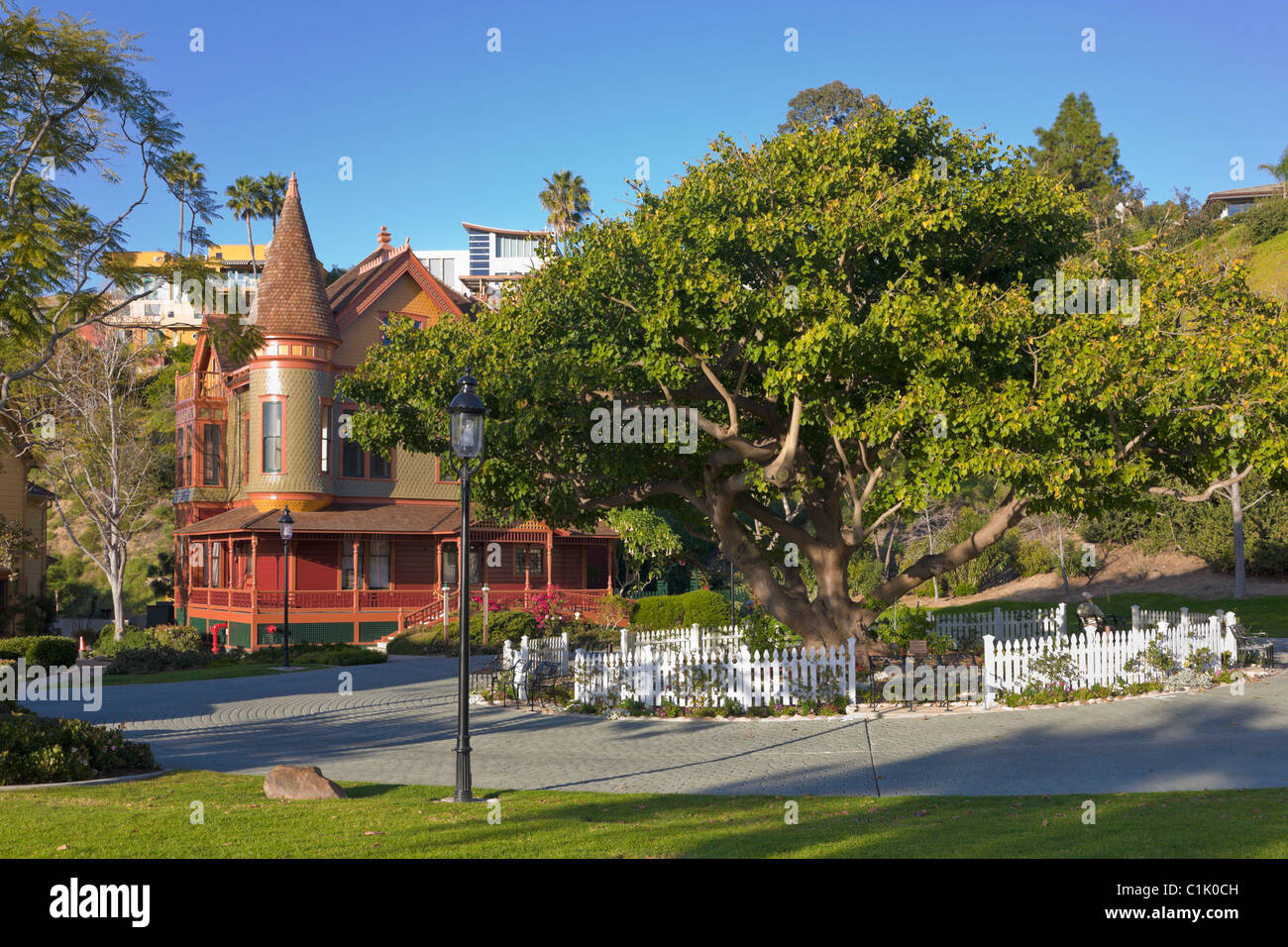 Viktorianisches Dorf Heritage Park, Old Town San Diego, Kalifornien, USA Stockfoto