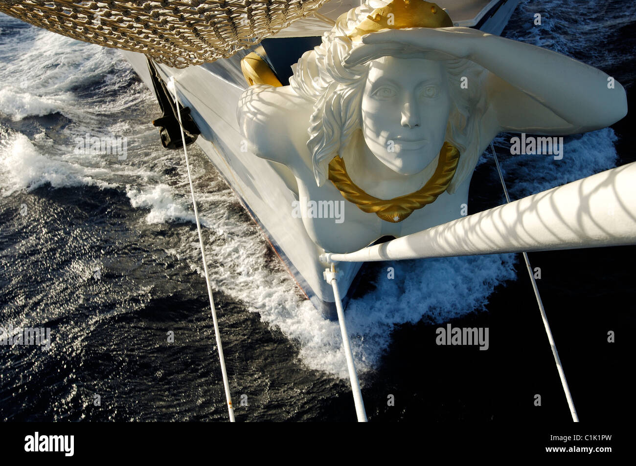 Karibik, der Royal Clipper, Galionsfigur Stockfoto