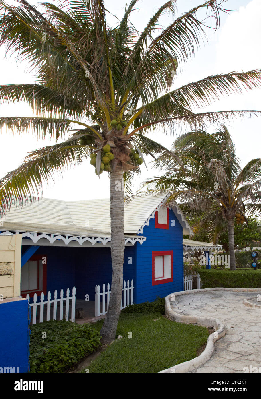 Die Häuser Isla Mujeres Yucatan Mexiko Stockfoto