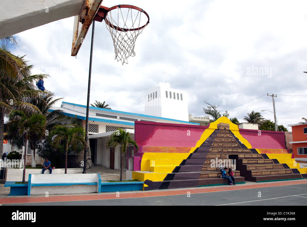 Basketball Boden Isla Mujeres, Mexiko Stockfoto