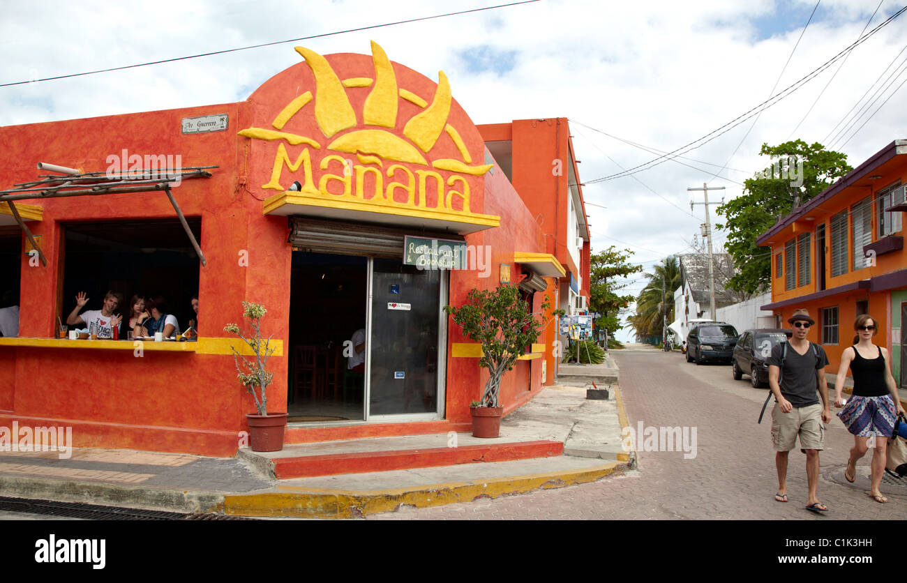 Die Häuser Isla Mujeres Yucatan Mexiko Stockfoto