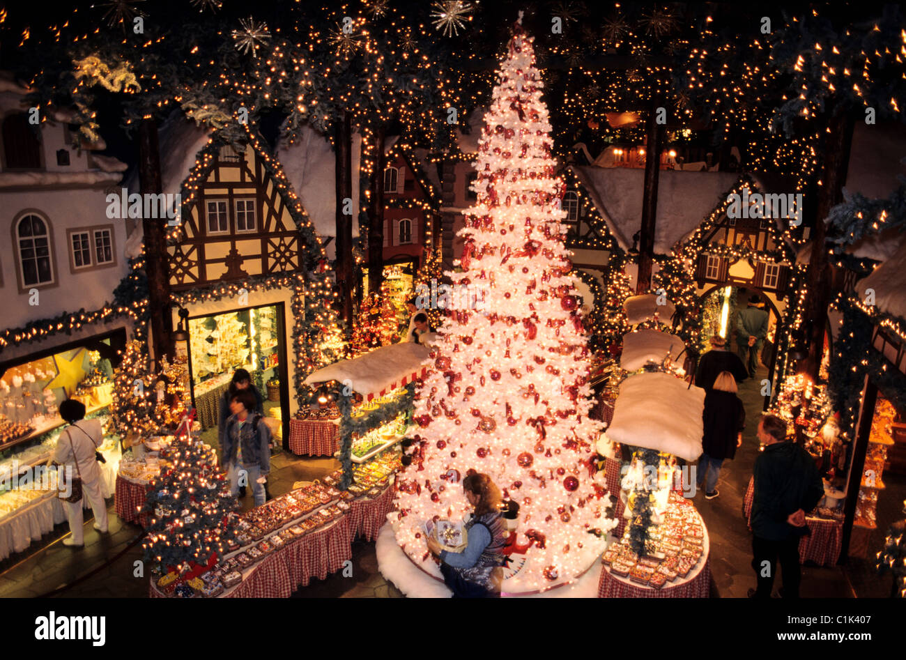 Deutschland, Bayern, Rotenburg, Weihnachtsmarkt Stockfotografie Alamy