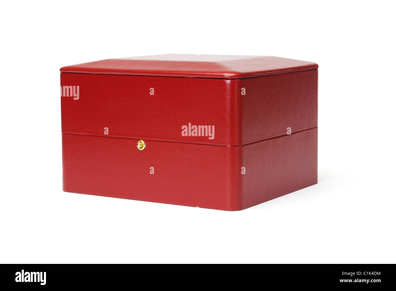 Roten Geschenkbox isoliert auf weißem Hintergrund Stockfoto