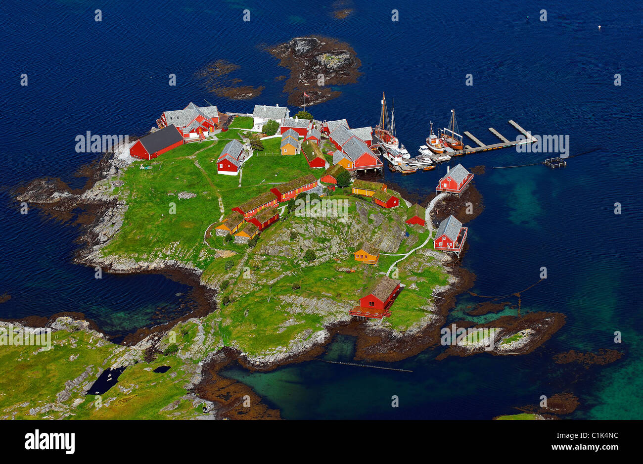 Norwegen, mehr Og Romsdal, Fisher Island südlich von Kristiansund (Luftbild) Stockfoto