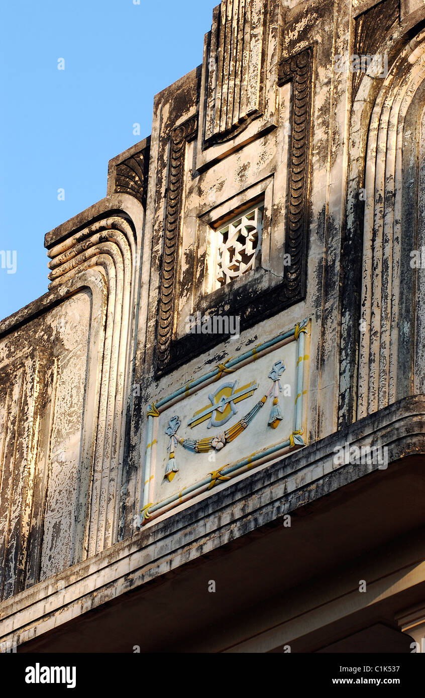 Indien, Bundesstaat Tamil Nadu, Chettinad, Karaikudi, Art-Deco-Stil Villa der Nagarathars Händler Stockfoto