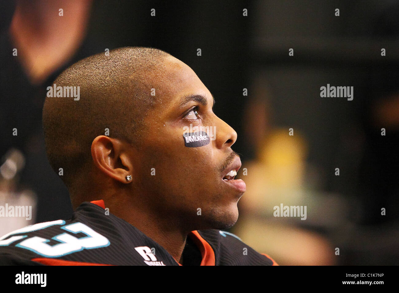 12. März 2011: Arena Football League Aktion zwischen Jacksonville Haie und Arizona Rattlers in Phoenix, AZ. Stockfoto