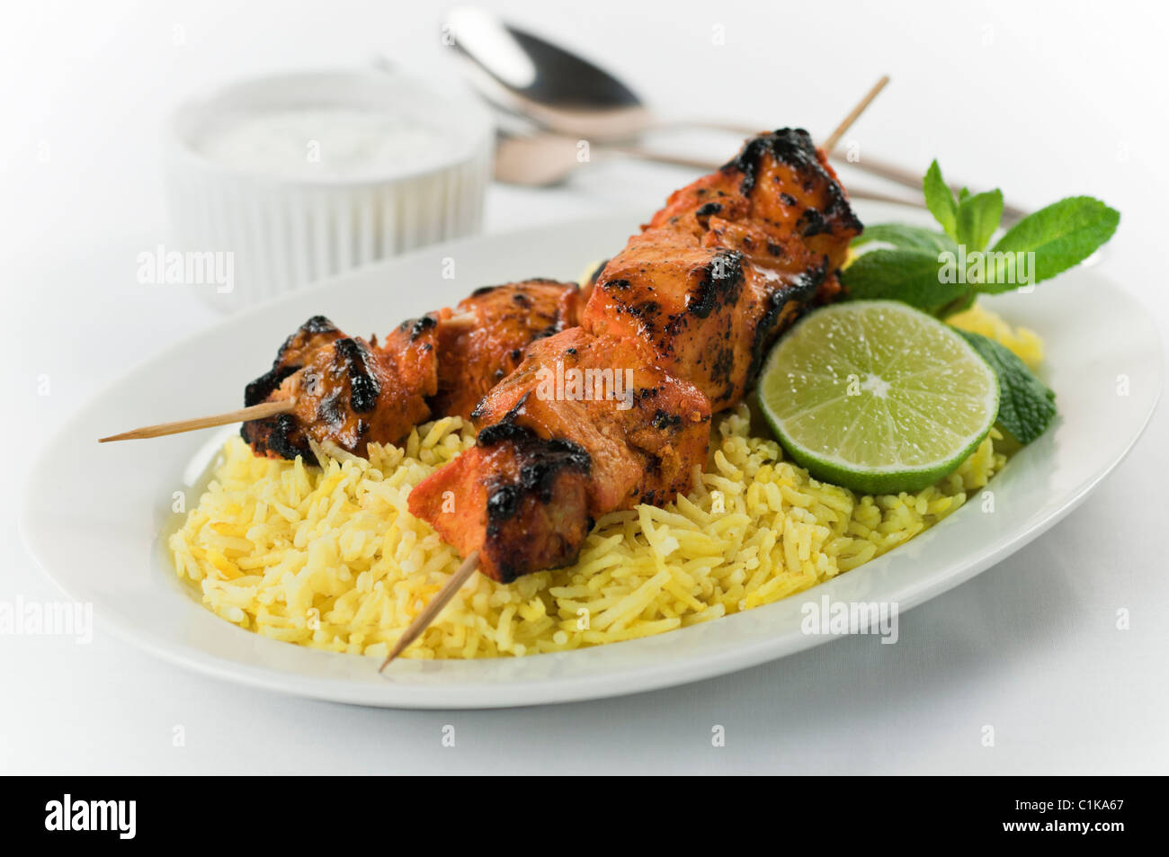 Chicken Tikka indisches Essen Stockfoto