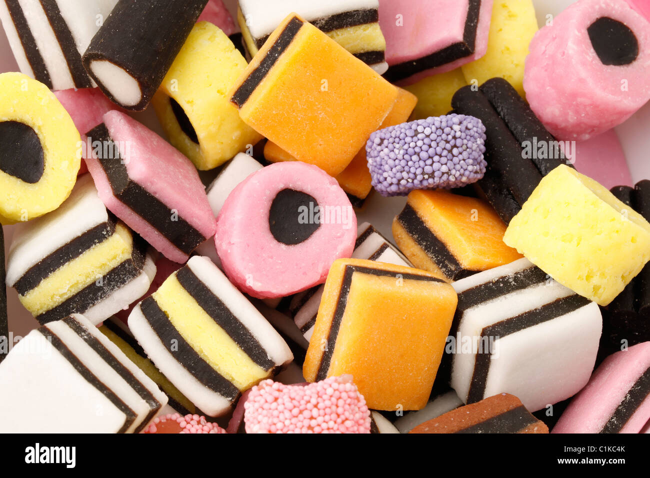 Bunte Süßwaren Hintergrund - Nahaufnahme Stockfoto