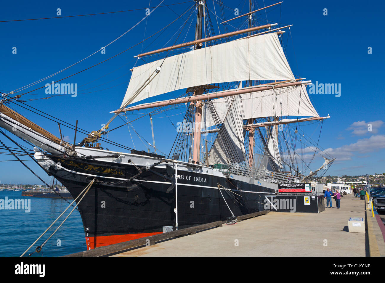 Stern von Indien Museumsschiff, San Diego, Kalifornien, USA Stockfoto