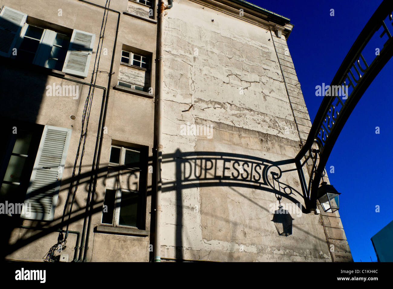 Durchgang Duplessis Zeichen in Versailles, Frankreich Stockfoto