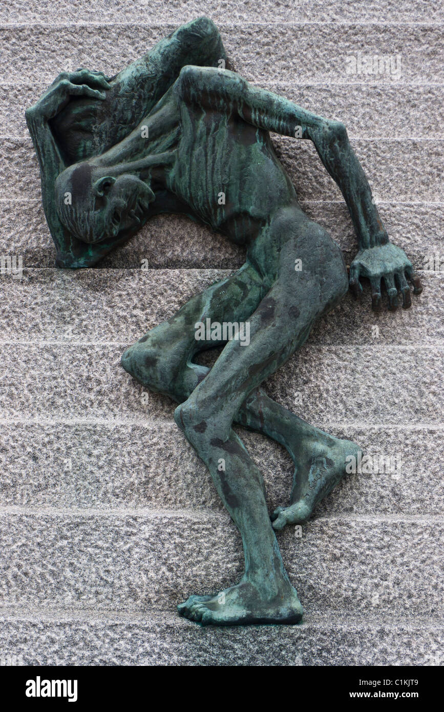 Detail aus Mauthausen KZ-Gedenkstätte, Friedhof Pere Lachaise Paris Frankreich Stockfoto