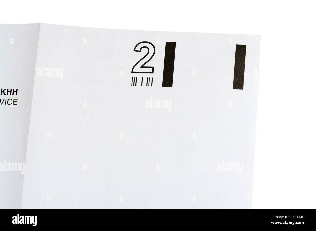 2. Klasse Freepost Antwort Firmenstempel auf einem Umschlag Stockfoto