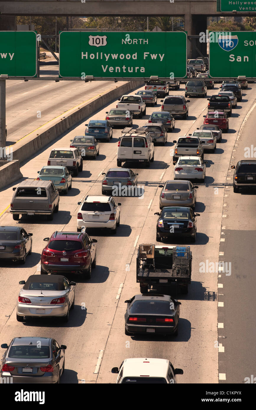 Verkehr auf der Autobahn, Los Angeles, Kalifornien, USA Stockfoto