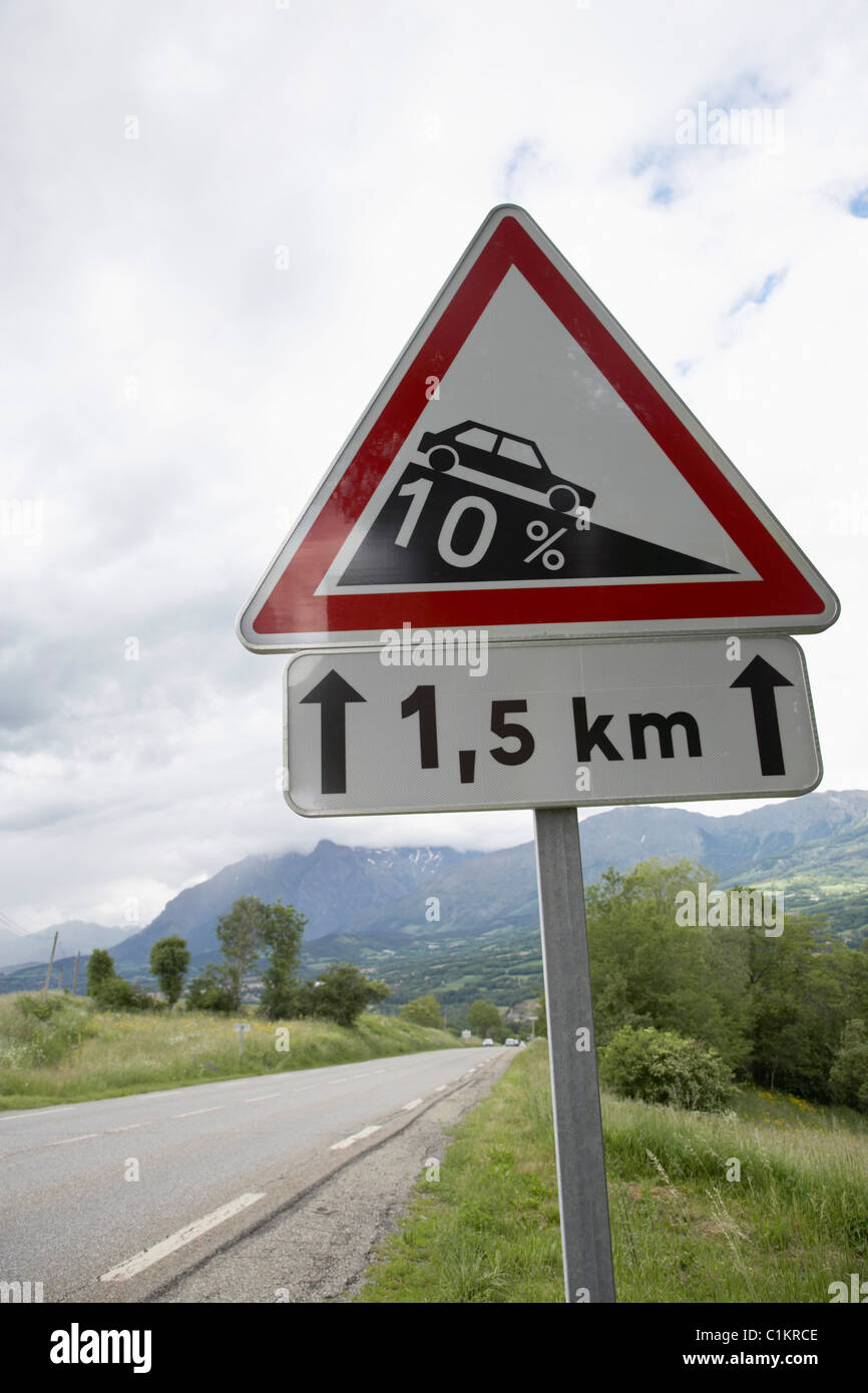 Straßenschild, Lücke, Hautes-Alpes, Provence-Alpes-Cote d ' Azur, Frankreich Stockfoto