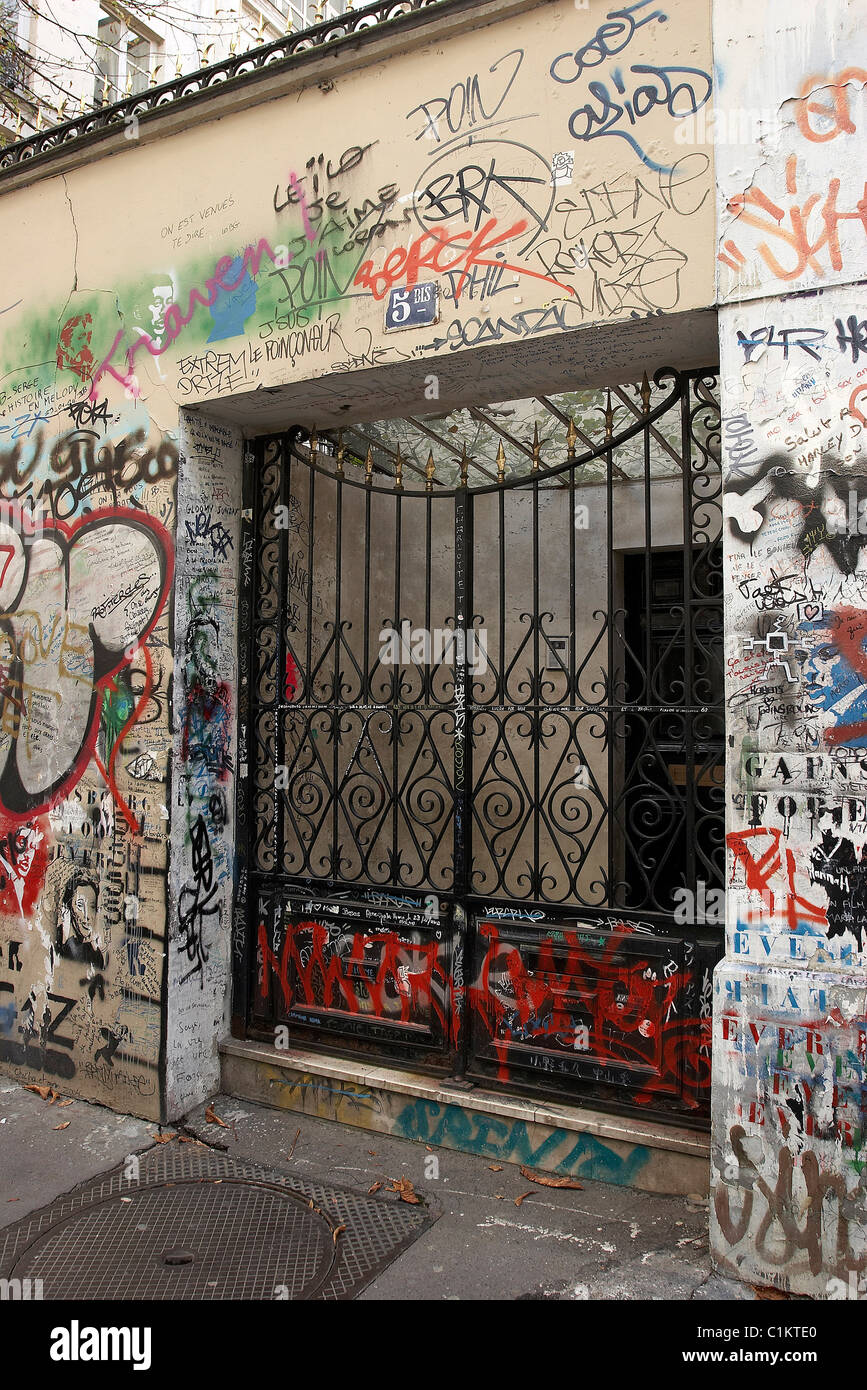 Frankreich, Paris, Serge Gainsbourg Haus auf Verneuil-Straße Stockfoto